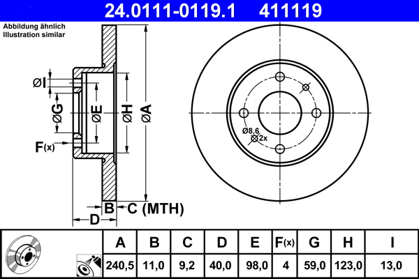 ATE Remschijven 24.0111-0119.1