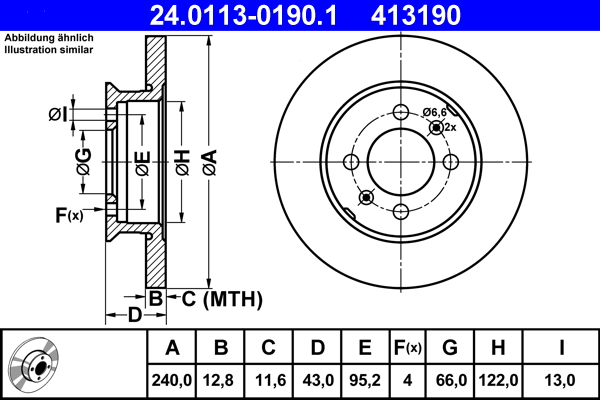 Remschijven ATE 24.0113-0190.1