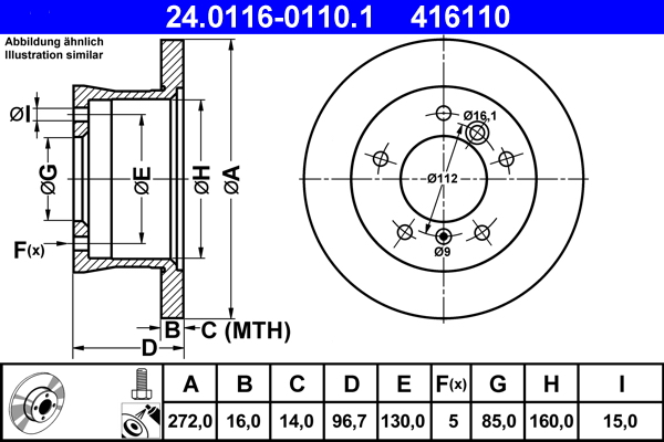 ATE Remschijven 24.0116-0110.1