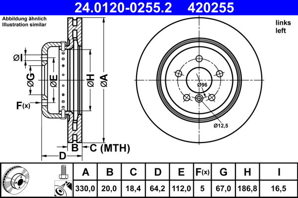 ATE Remschijf 24.0120-0255.2