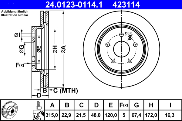 ATE Remschijven 24.0123-0114.1