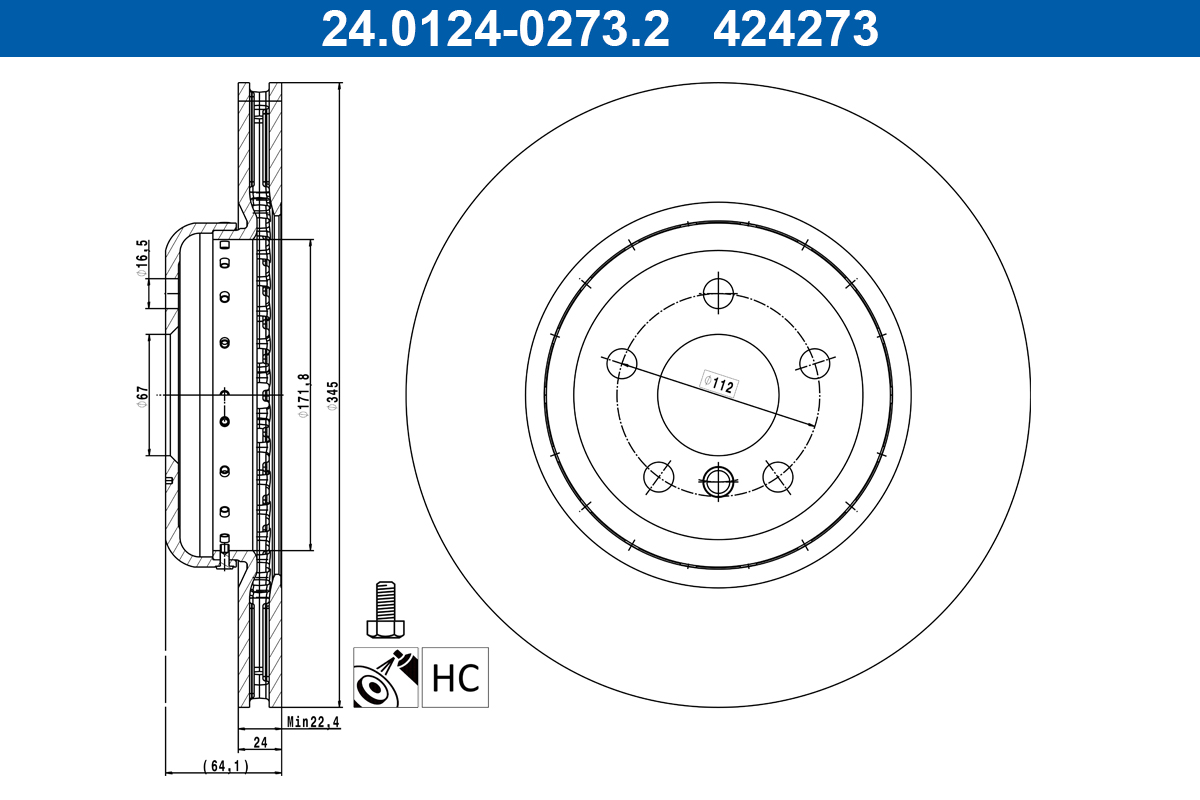 Remschijf ATE 24.0124-0273.2