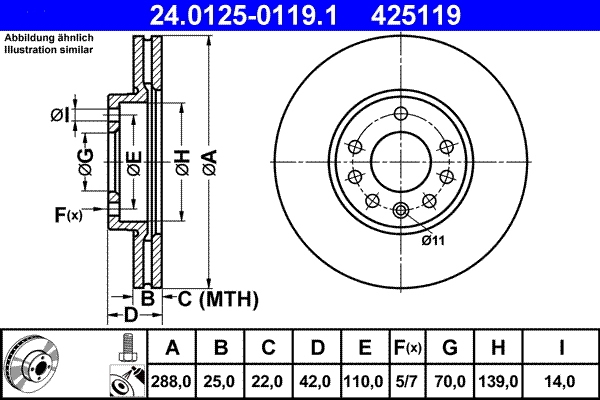 ATE Remschijven 24.0125-0119.1