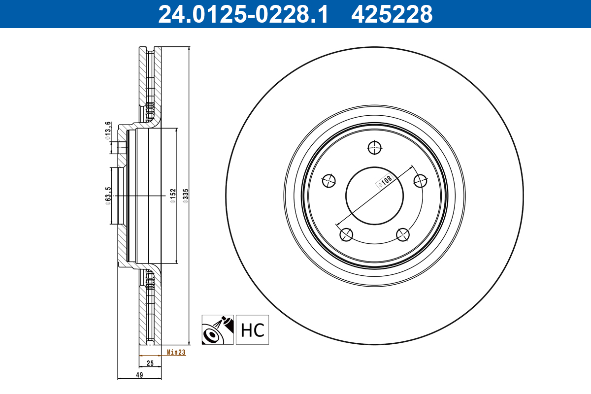 ATE Remschijf 24.0125-0228.1