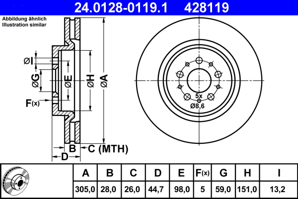 ATE Remschijven 24.0128-0119.1