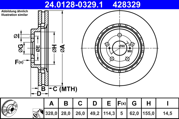 ATE Remschijf 24.0128-0329.1