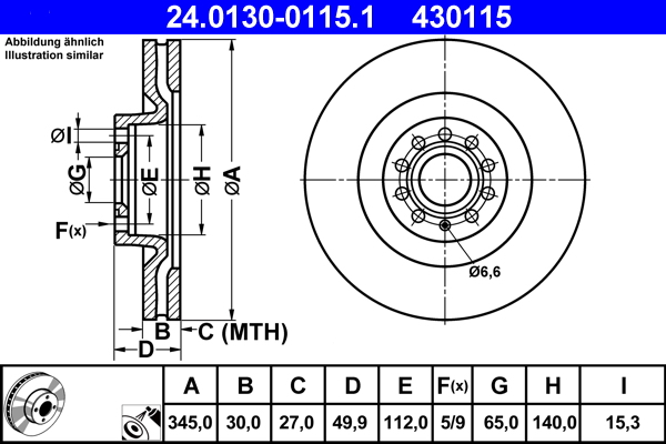 ATE Remschijven 24.0130-0115.1