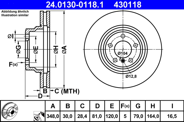 ATE Remschijven 24.0130-0118.1