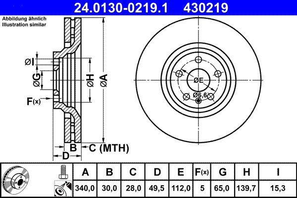 ATE Remschijven 24.0130-0219.1