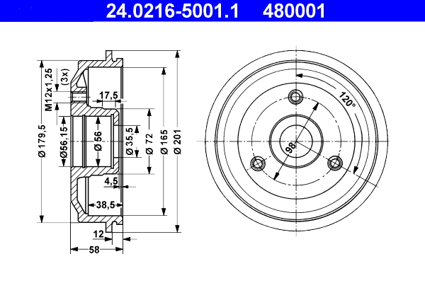 Remtrommel ATE 24.0216-5001.1