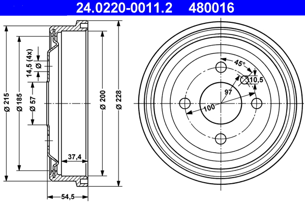 Remtrommel ATE 24.0220-0011.2