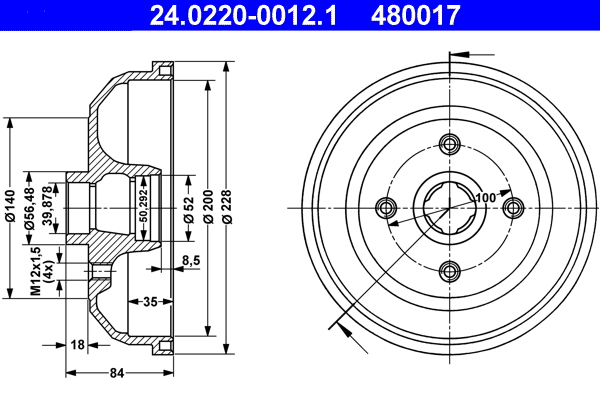 Remtrommel ATE 24.0220-0012.1