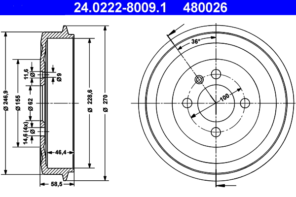 Remtrommel ATE 24.0222-8009.1