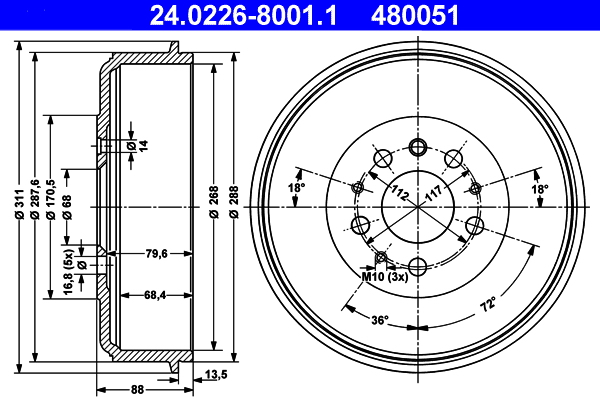 Remtrommel ATE 24.0226-8001.1