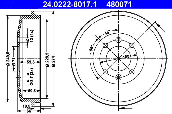 Remtrommel ATE 24.0222-8017.1