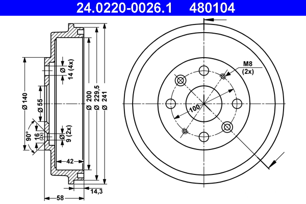 Remtrommel ATE 24.0220-0026.1