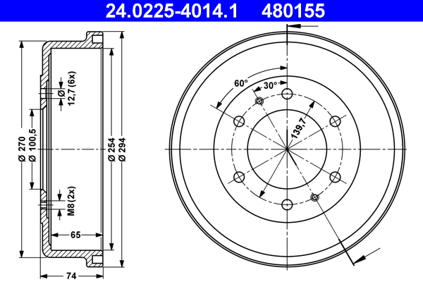 Remtrommel ATE 24.0225-4014.1