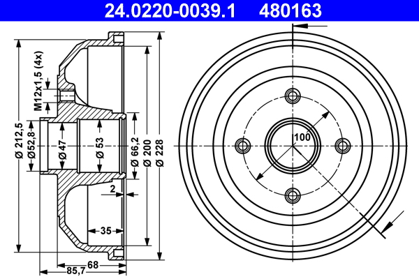 Remtrommel ATE 24.0220-0039.1