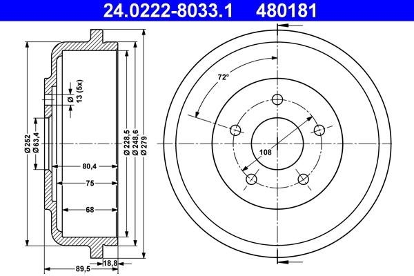 Remtrommel ATE 24.0222-8033.1