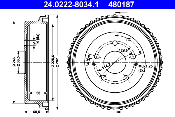 Remtrommel ATE 24.0222-8034.1