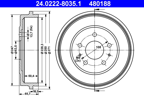 Remtrommel ATE 24.0222-8035.1