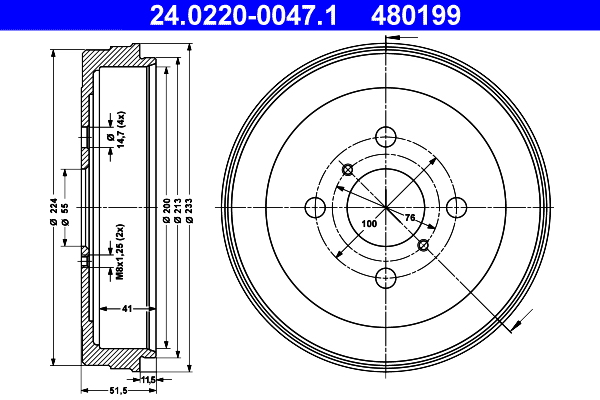 Remtrommel ATE 24.0220-0047.1