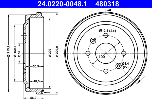 Remtrommel ATE 24.0220-0048.1