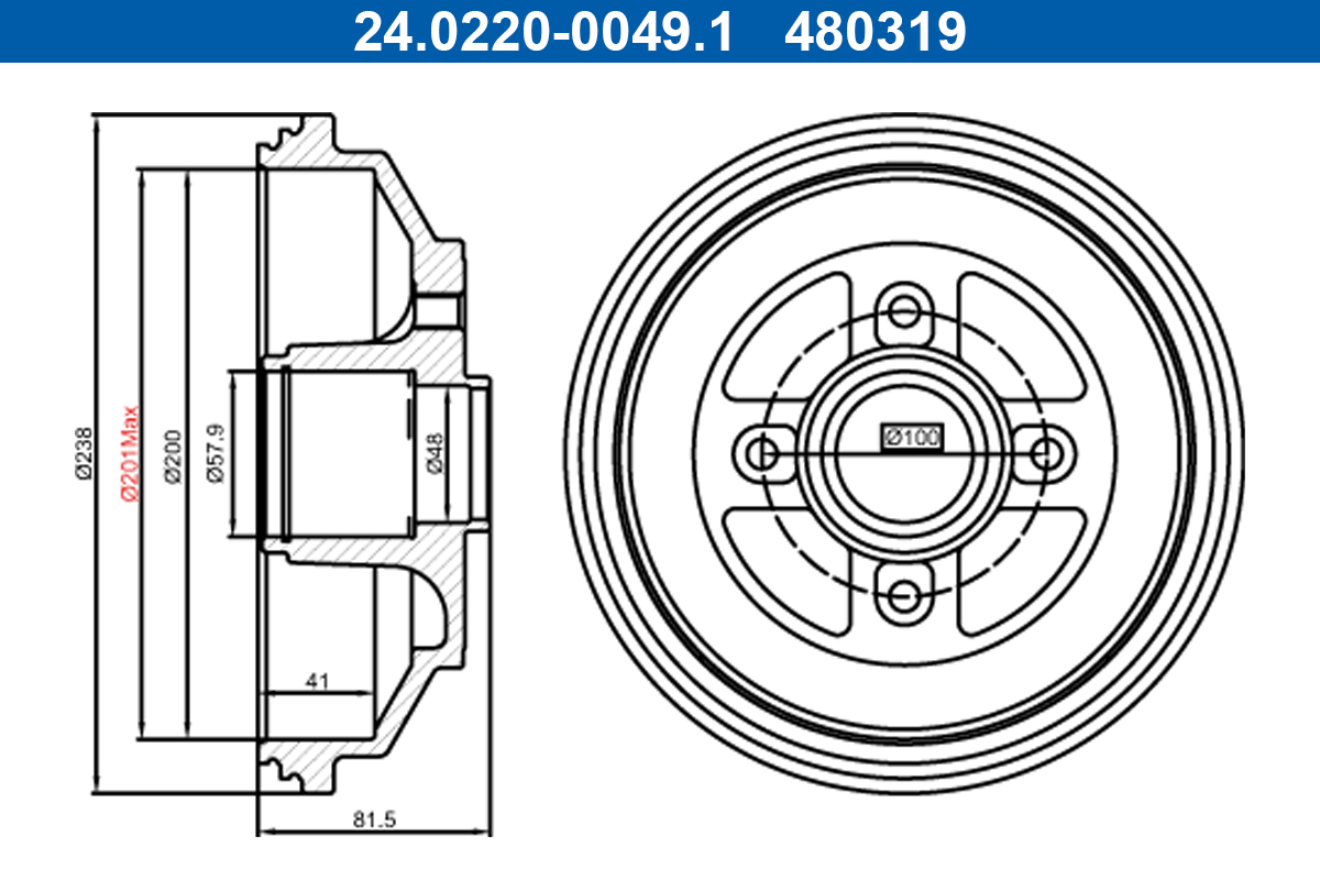 ATE Remtrommel 24.0220-0049.1