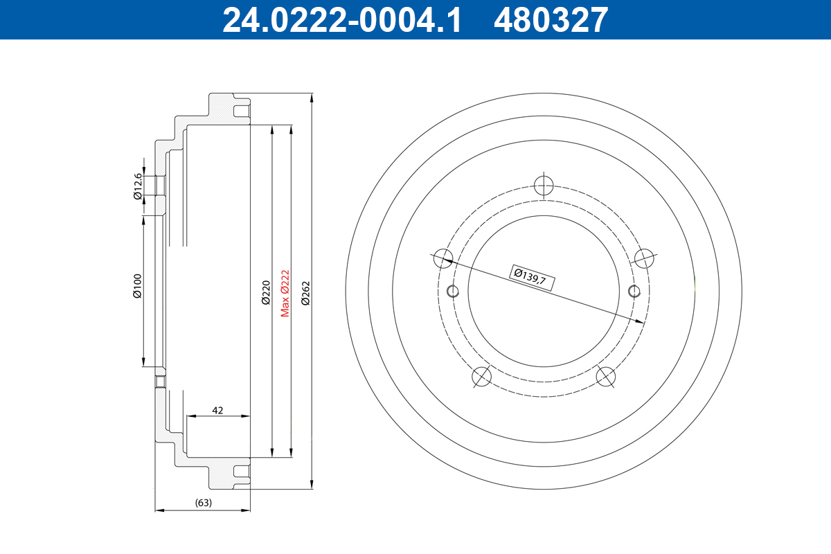 ATE Remtrommel 24.0222-0004.1