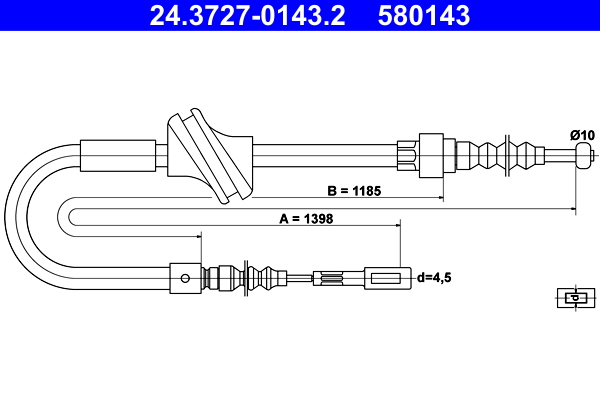 Handremkabel ATE 24.3727-0143.2