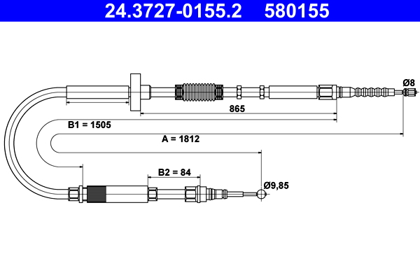 Handremkabel ATE 24.3727-0155.2