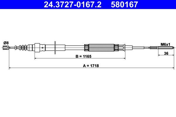 Handremkabel ATE 24.3727-0167.2