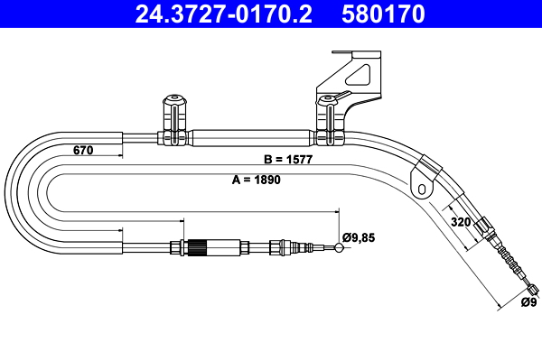 Handremkabel ATE 24.3727-0170.2