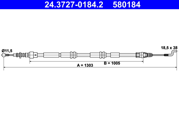 Handremkabel ATE 24.3727-0184.2