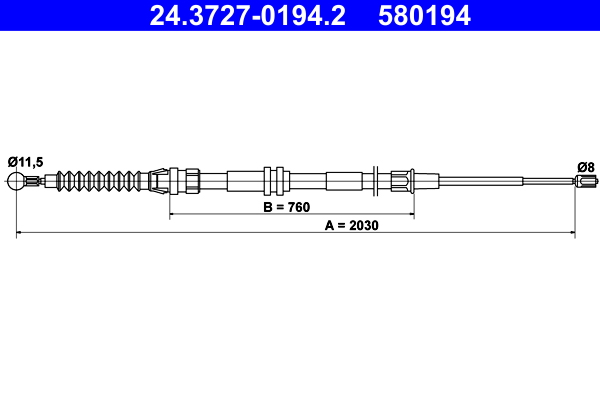 Handremkabel ATE 24.3727-0194.2