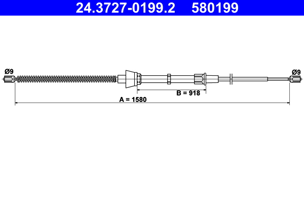 Handremkabel ATE 24.3727-0199.2