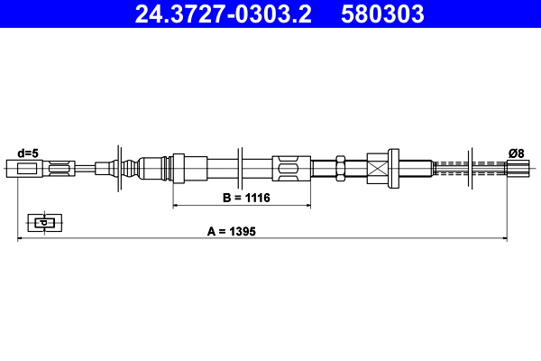 Handremkabel ATE 24.3727-0303.2