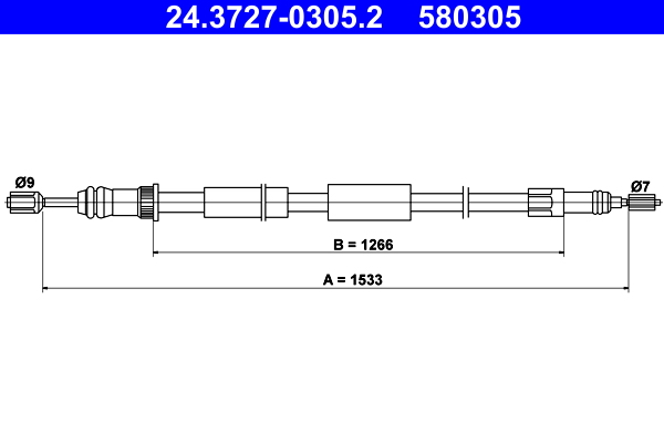 Handremkabel ATE 24.3727-0305.2