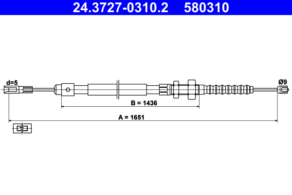 Handremkabel ATE 24.3727-0310.2