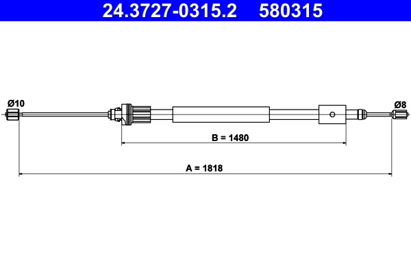 Handremkabel ATE 24.3727-0315.2