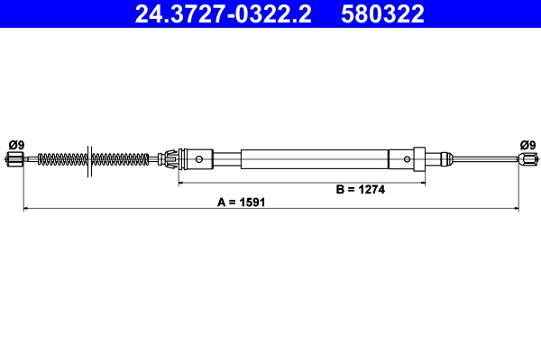 Handremkabel ATE 24.3727-0322.2