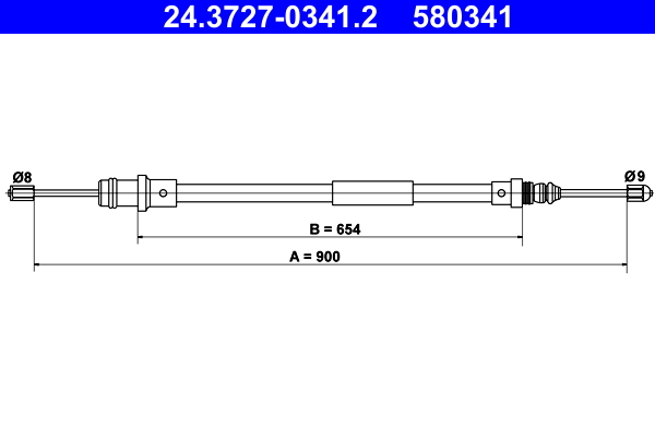 Handremkabel ATE 24.3727-0341.2