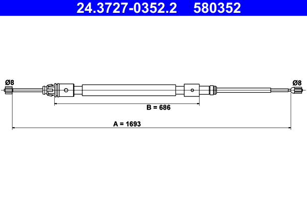 Handremkabel ATE 24.3727-0352.2