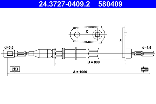 Handremkabel ATE 24.3727-0409.2