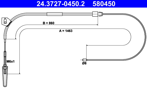 Handremkabel ATE 24.3727-0450.2