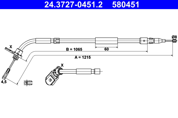 Handremkabel ATE 24.3727-0451.2