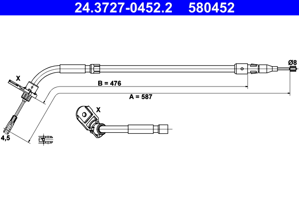 Handremkabel ATE 24.3727-0452.2