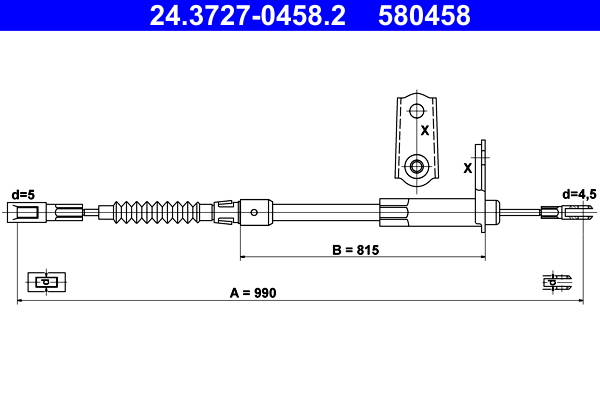 Handremkabel ATE 24.3727-0458.2