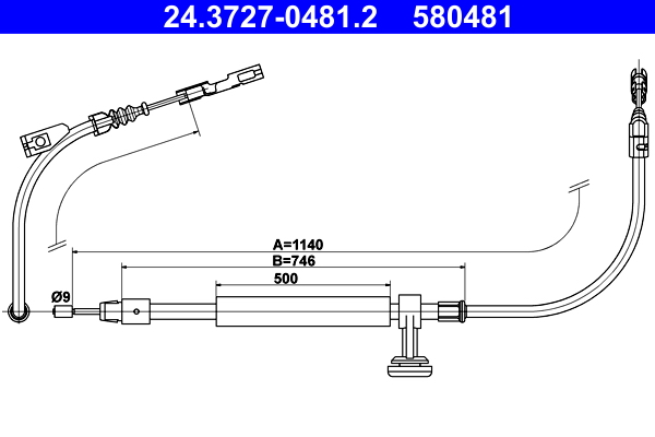 Handremkabel ATE 24.3727-0481.2