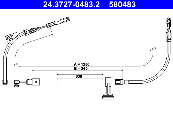 Handremkabel ATE 24.3727-0483.2